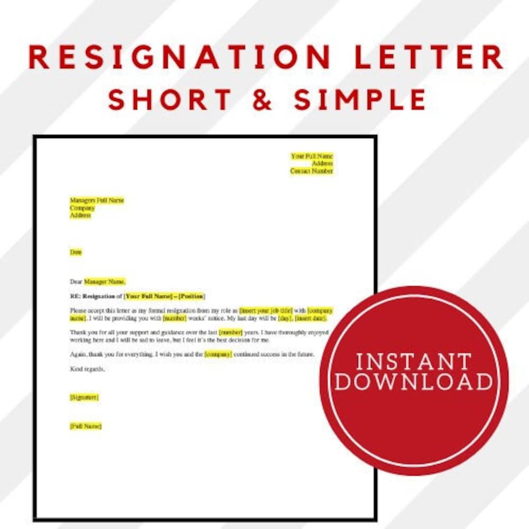 How To Create A Simple Resignation Letter - Free Word Template How To Create A Simple Resignation Letter - Free Word Template