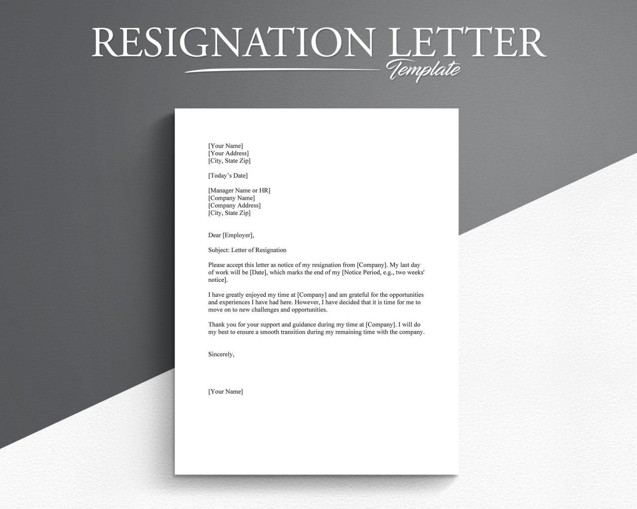 Sample Resignation Letter Template Simple Sample Resignation Letter Template Simple